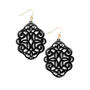 Regal Resin Earrings In Black