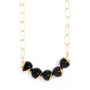 Hexagon Link Oval Necklace in Gold/Black