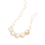 Hexagon Link Oval Necklace in Gold/Pearl