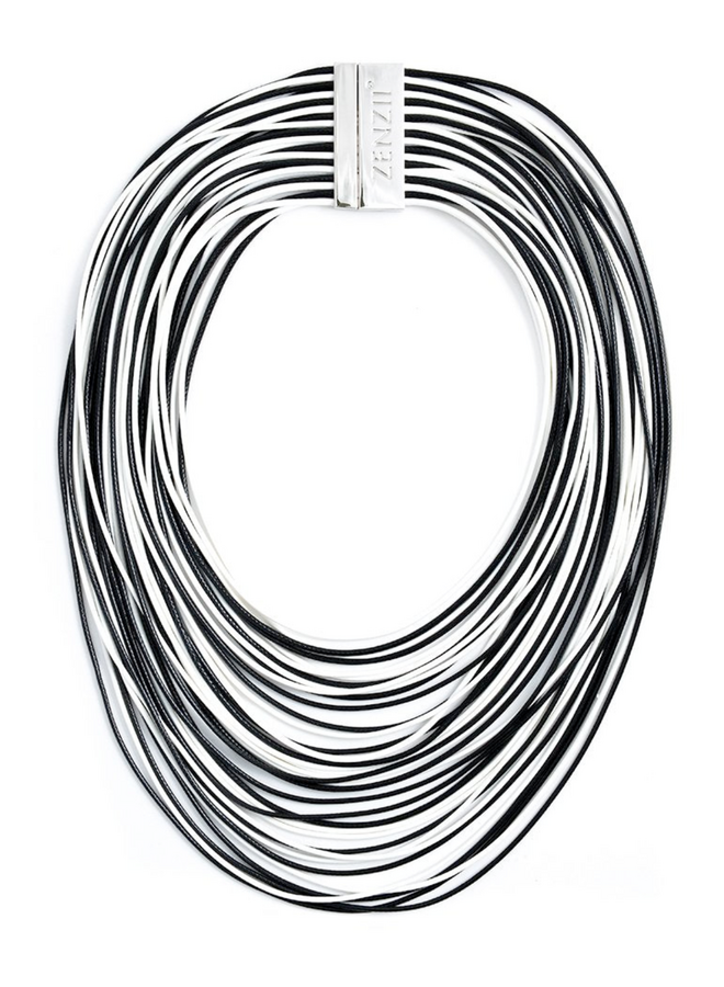 Tight Rope Necklace in Black/White