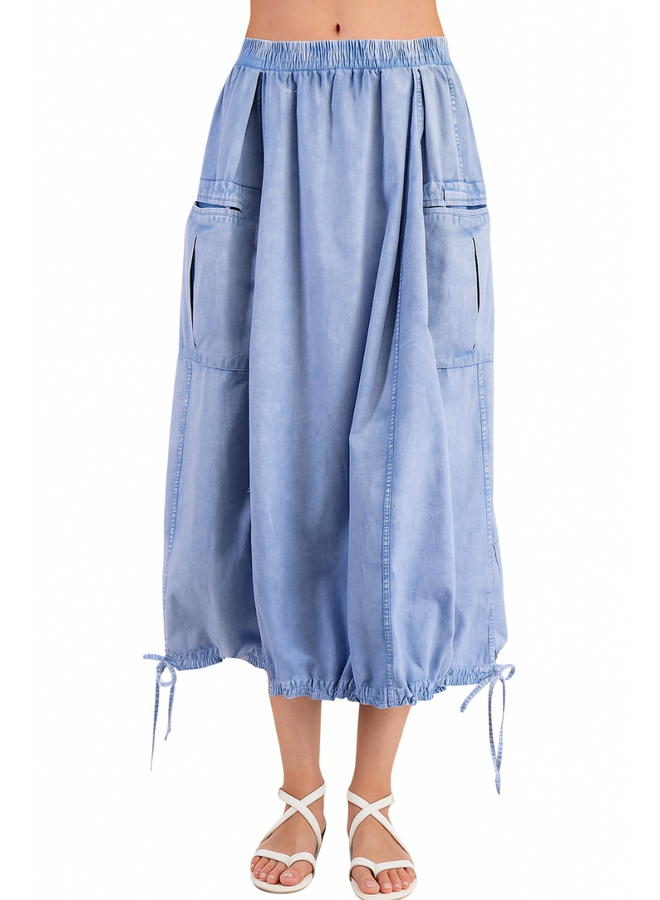 Twill Cargo Maxi Skirt