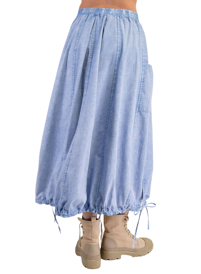 Twill Cargo Maxi Skirt