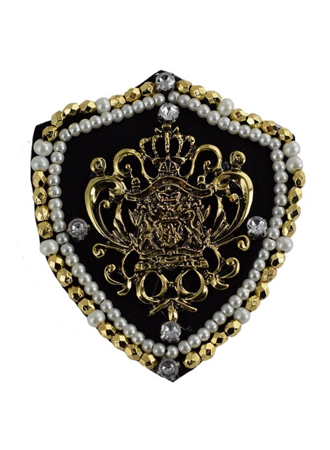 Pearl Fabric Crest Brooch