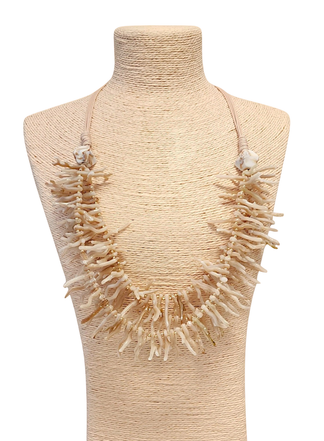 Beige Faux Coral Necklace