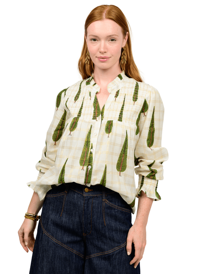 Ivy Jane Metallic Plaid Tree Top