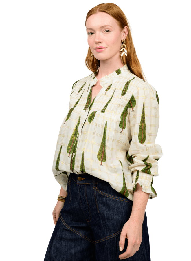 Ivy Jane Metallic Plaid Tree Top