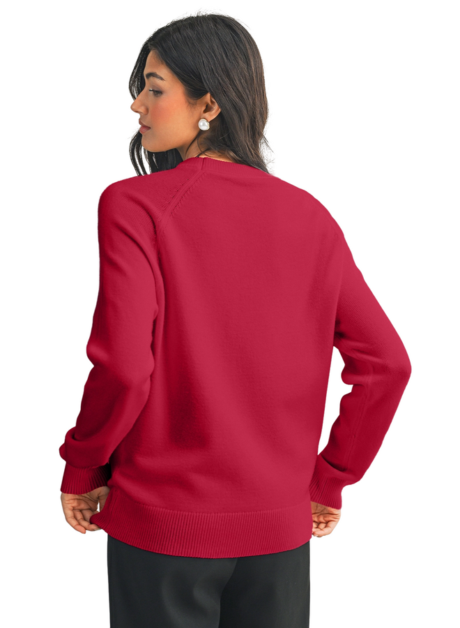 Knit Merry Sweater in Red