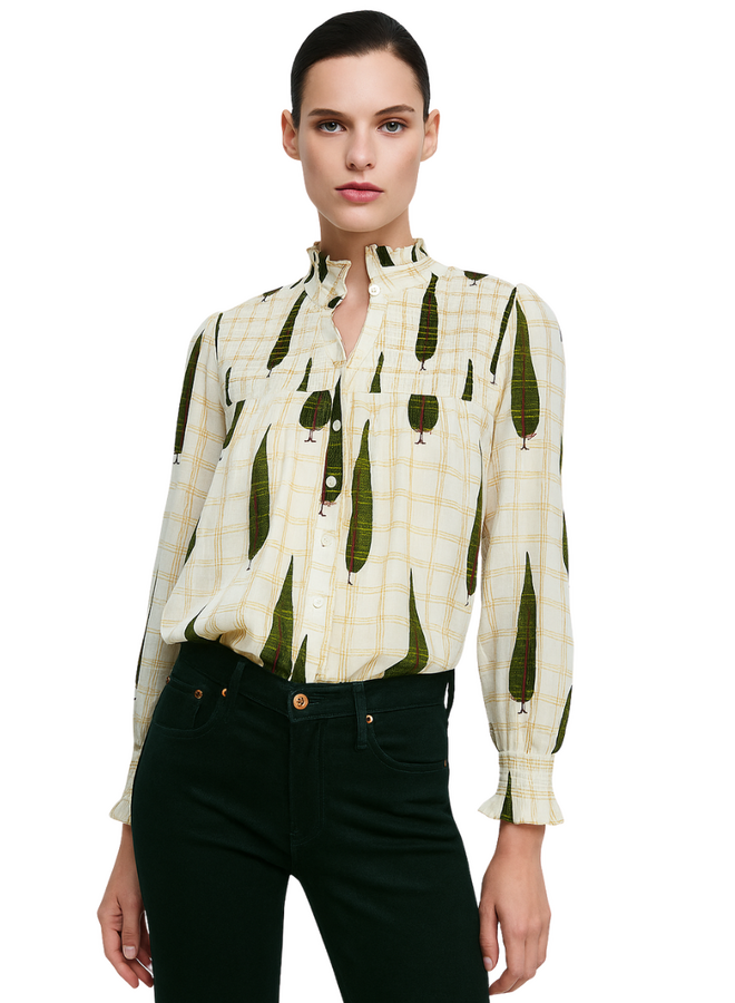 Ivy Jane Metallic Plaid Tree Top