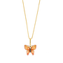 Butterfly Pendant Necklace in Orange