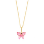 Butterfly Pendant Necklace in Hot Pink