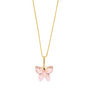 Butterfly Pendant Necklace in Light Pink