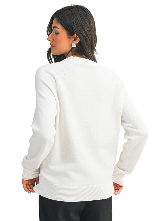 Merry Sweater in White