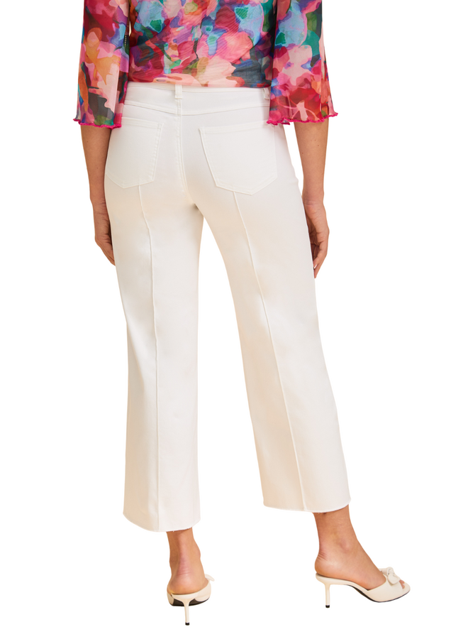 French Dressing Olivia Fringed Wide Leg Jean in White