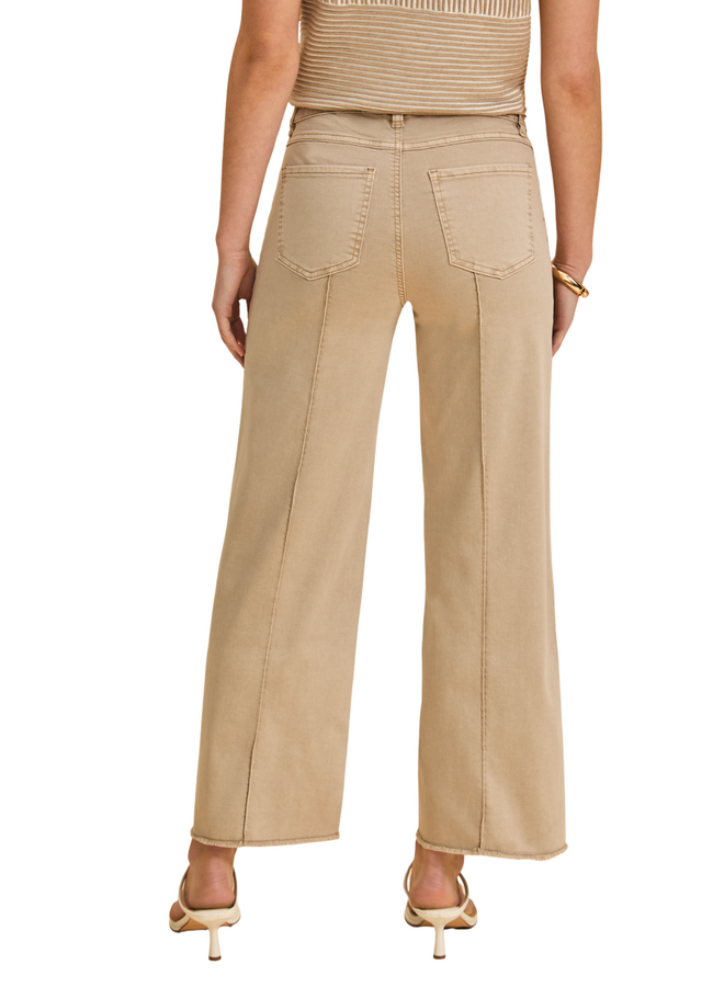 French Dressing Olivia Fringed Wide Leg Jean in Sand