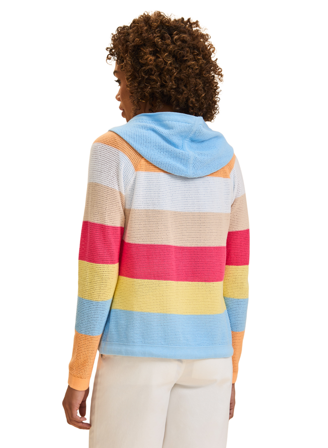 French Dressing Spritz Striped Hoodie Cardigan