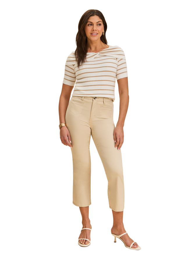 French Dressing Boatneck Striped Knit Top in Two Colors