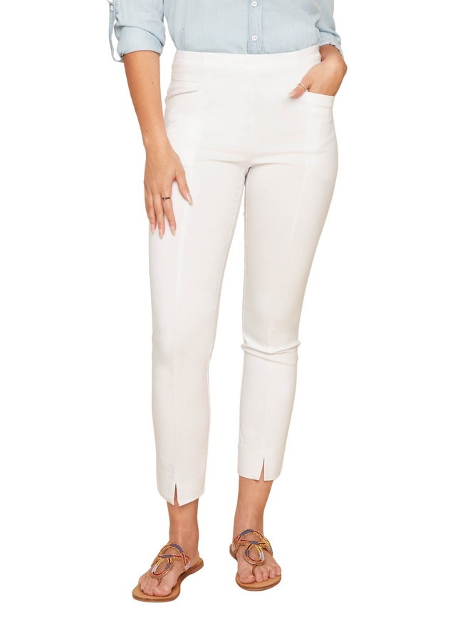 Renuar Pull-On Front Seam Pant in White