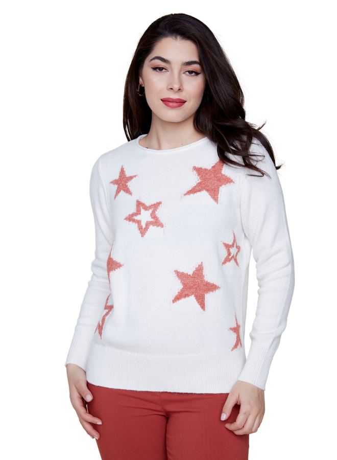 Renuar Star Sweater In Cream