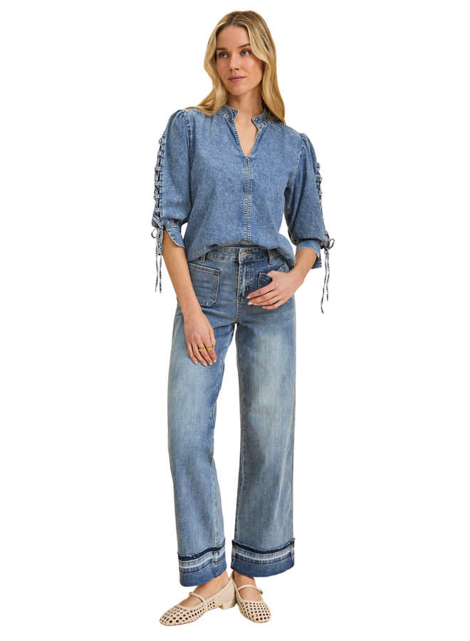 French Dressing Lace-up Chambray Shirt