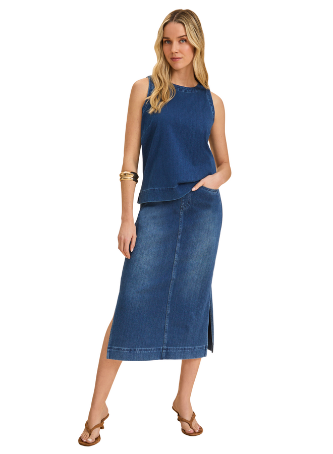French Dressing Pull-on Denim Skirt