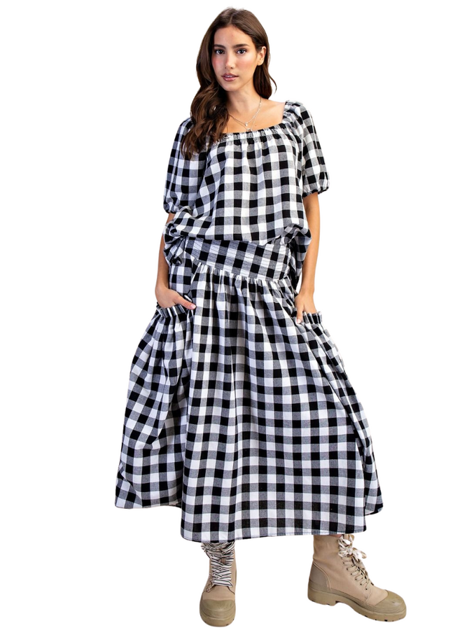 Gingham Maxi Skirt