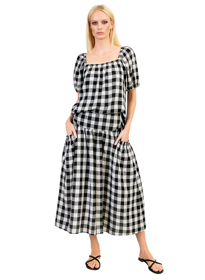 Gingham Maxi Skirt
