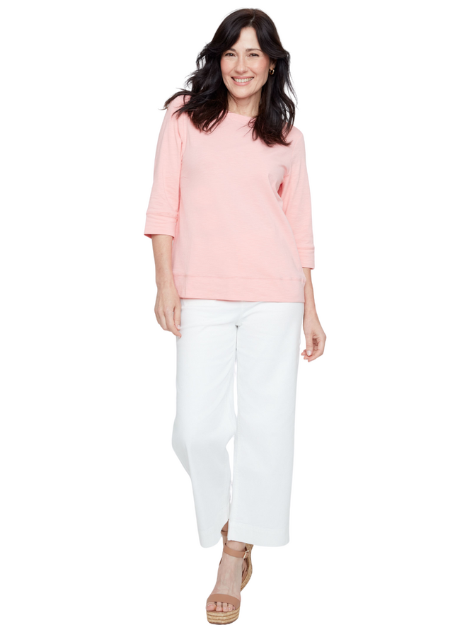 Renuar 3/4 Sleeve Comfort Tee in Peaches