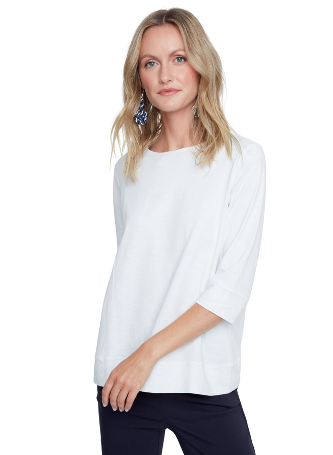 Renuar 3/4 Sleeve Comfort Tee in White