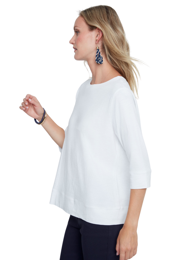 Renuar 3/4 Sleeve Comfort Tee in White