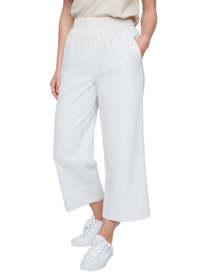 Renuar Crisp Cotton Crop Pant in White