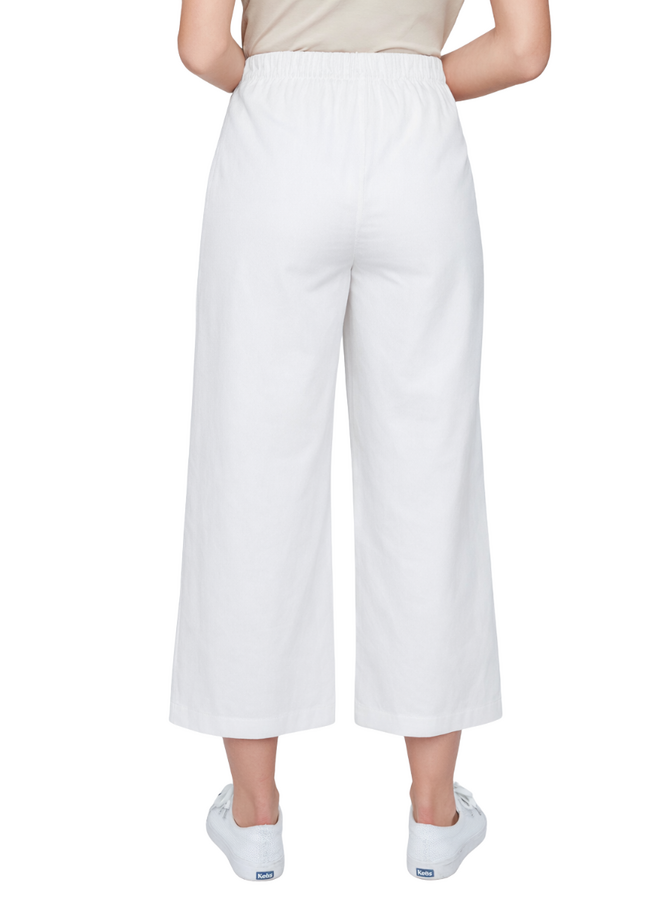 Renuar Crisp Cotton Crop Pant in White