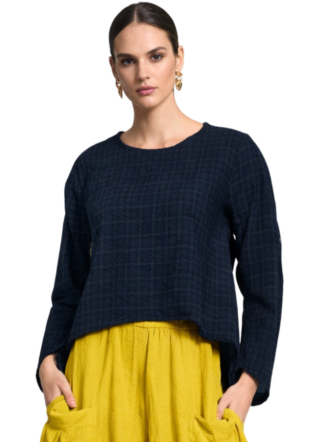 Gerties Seersucker Topper in Indigo