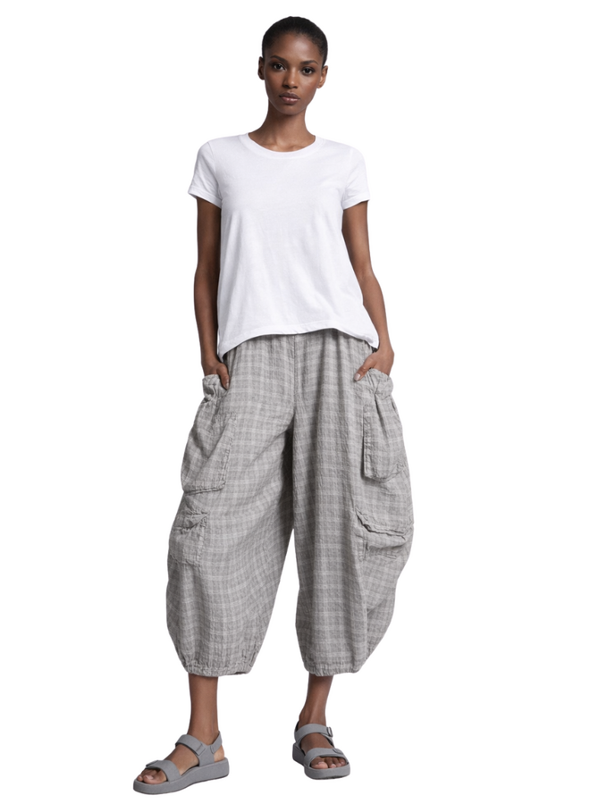 Gerties Double Pocket Seersucker Pant in Moon Rock