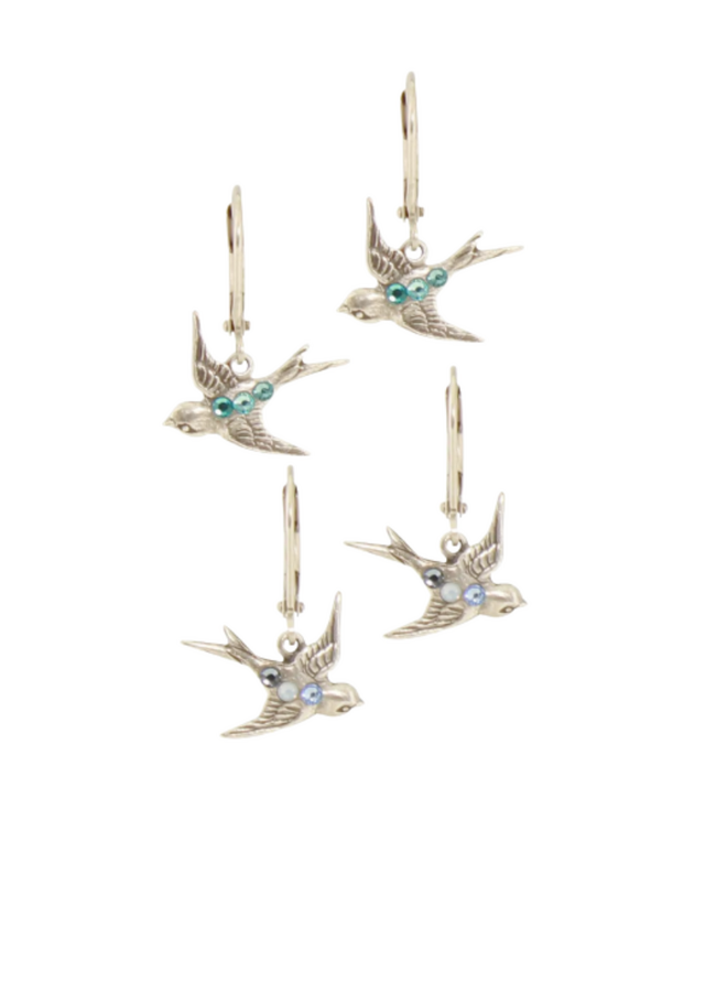Crystal Bird Earrings