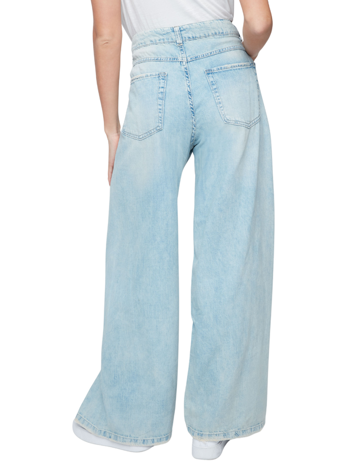 Renuar Wide Leg Bleached Denim Jean