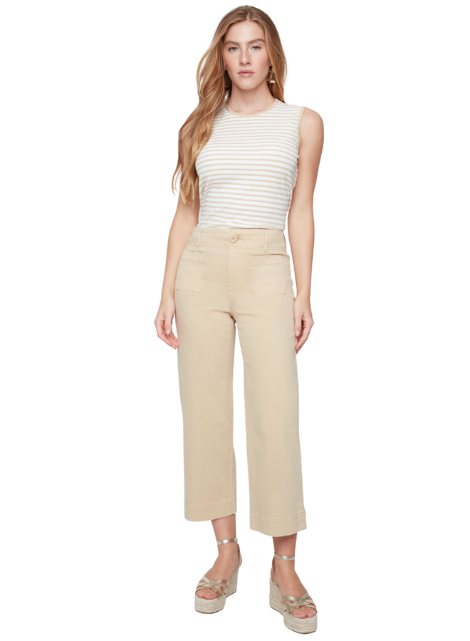 Renuar Crop Wide Leg Pant In Desert