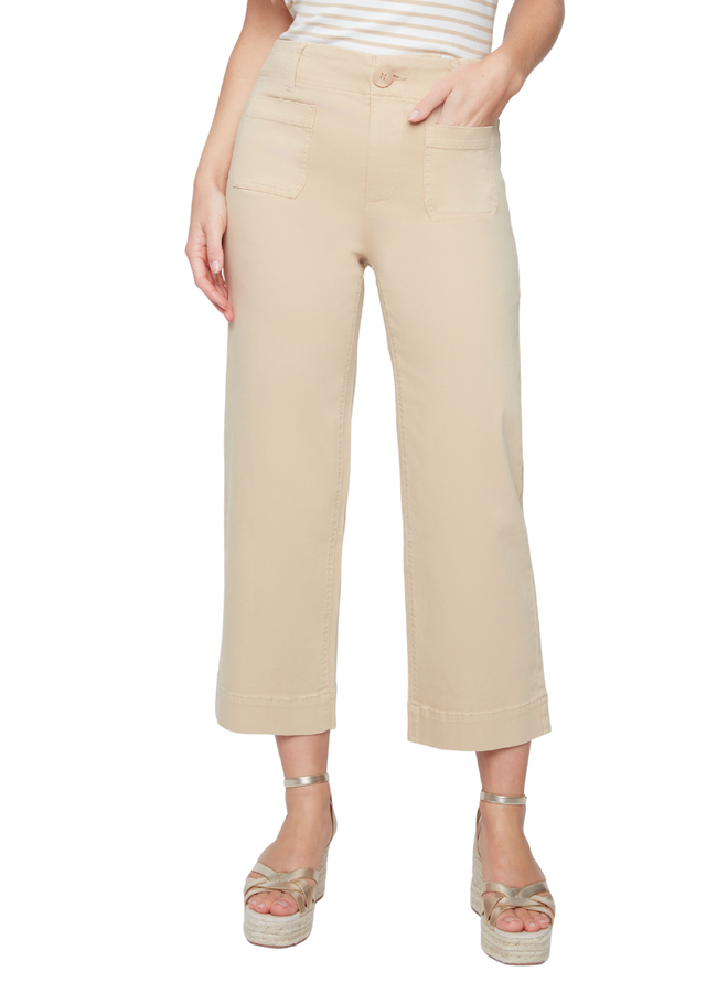 Renuar Crop Wide Leg Pant In Desert