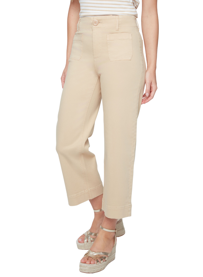 Renuar Crop Wide Leg Pant In Desert