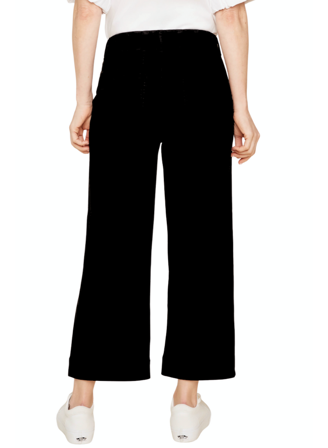 Renuar Crop Wide Leg Pant In Black