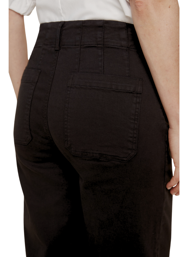 Renuar Crop Wide Leg Pant In Black