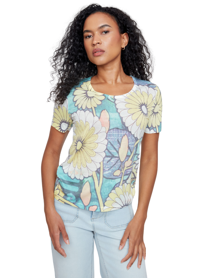 Renuar Capri Blue Floral Tee