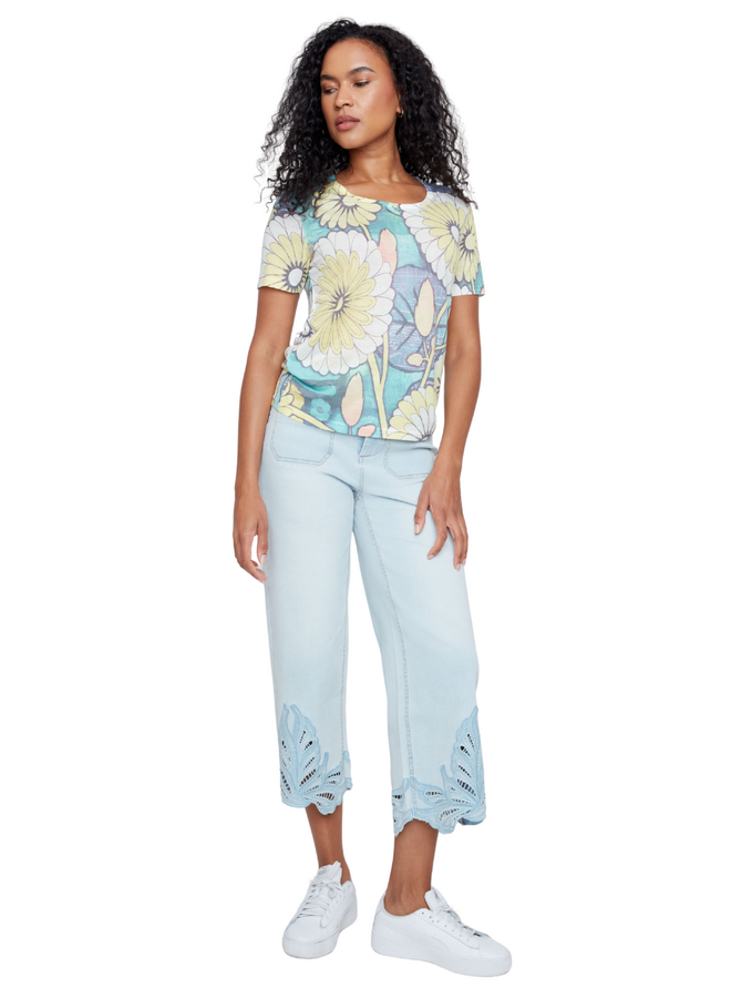 Renuar Capri Blue Floral Tee