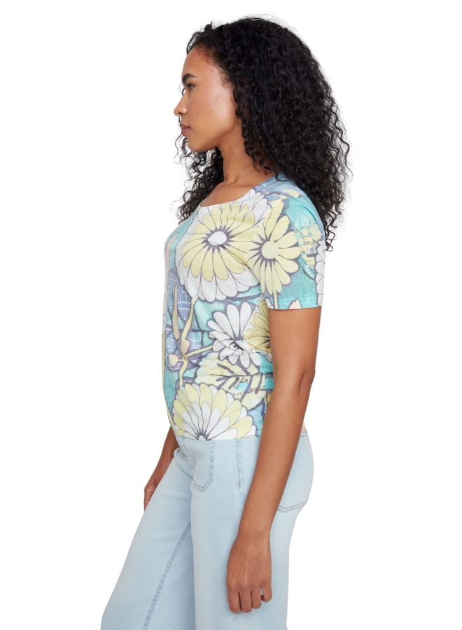 Renuar Capri Blue Floral Tee
