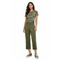 Renuar Crop Wide Leg Pant in Army Green