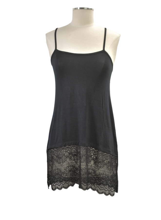 Lace Slip Extender in Black