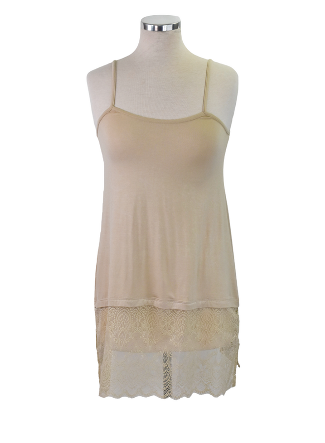 Lace/Slip Extender In Nude