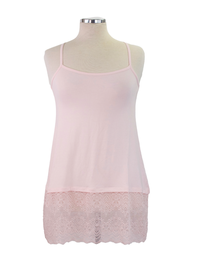 Lace Extender Slip In Pink