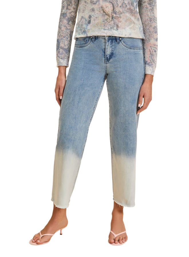 French Dressing Christina Wide Ankle Rhinestone Jean