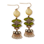 Mint Lantern Fringe Drop Earrings
