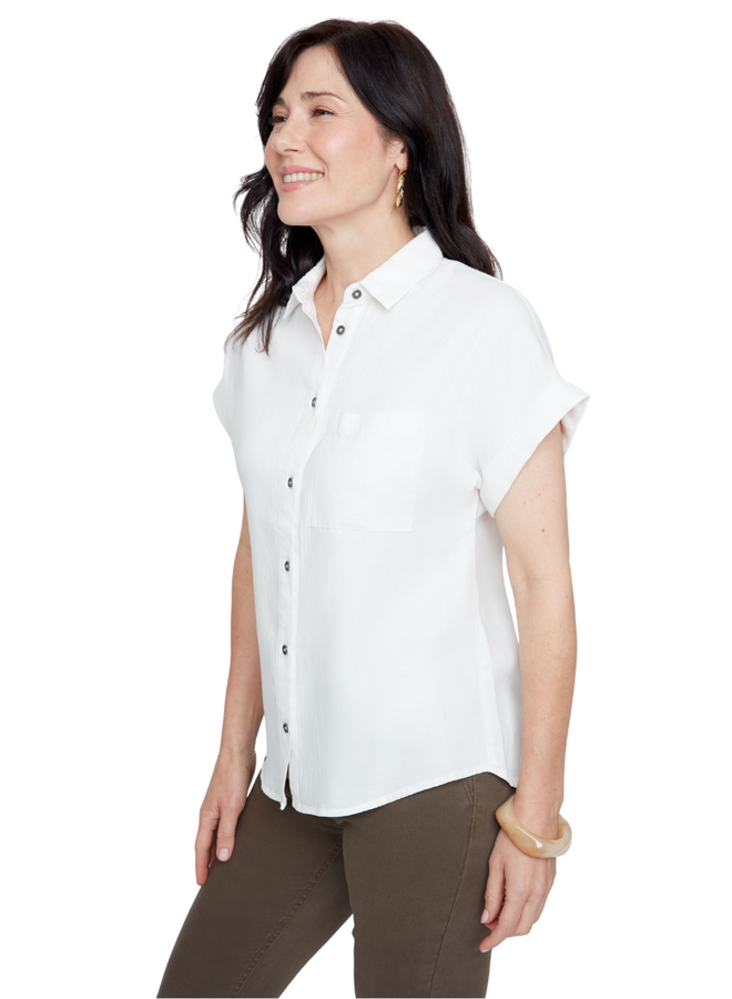 Renuar Soft Tencel Shirt in Creme